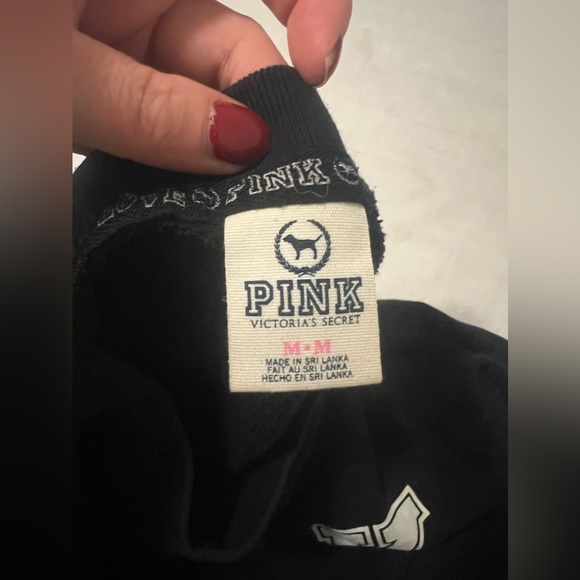 black victoria’s secret love pink crewneck sweatshirt - Picture 2 of 3